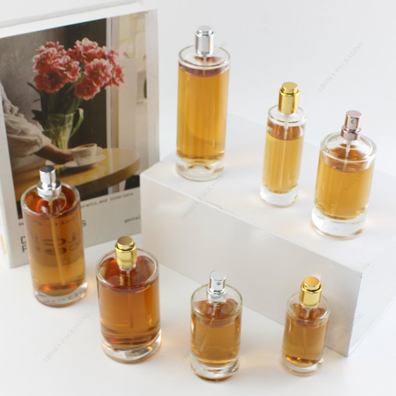 Free Sample 10ml 30ml 50ml 100ml Glass Perfume Bottles Luxury Clear Round Square Empty Perfume Bottle With Pump