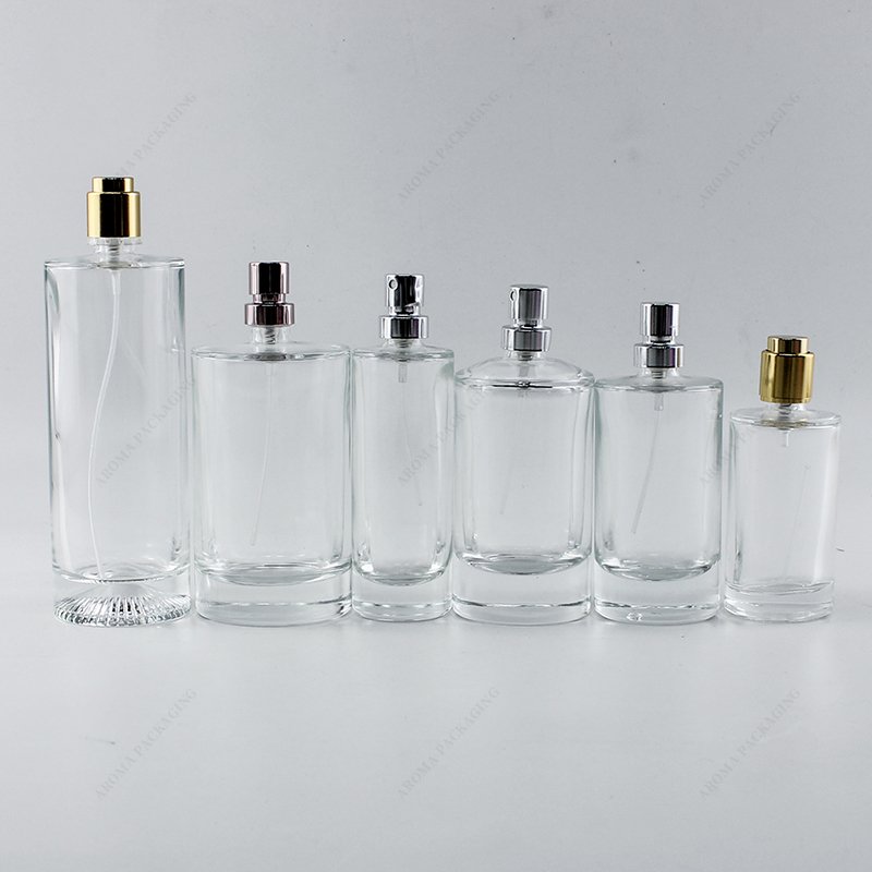 Free Sample 10ml 30ml 50ml 100ml Glass Perfume Bottles Luxury Clear Round Square Empty Perfume Bottle With Pump