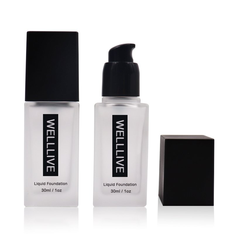 Travel Size Lotion Cosmetic Bottle 15Ml 30Ml Frosted Transparent Liquid Foundation Glass Bottle