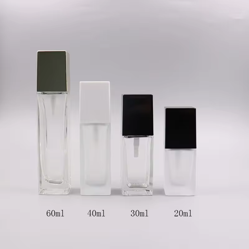 Travel Size Lotion Cosmetic Bottle 15Ml 30Ml Frosted Transparent Liquid Foundation Glass Bottle