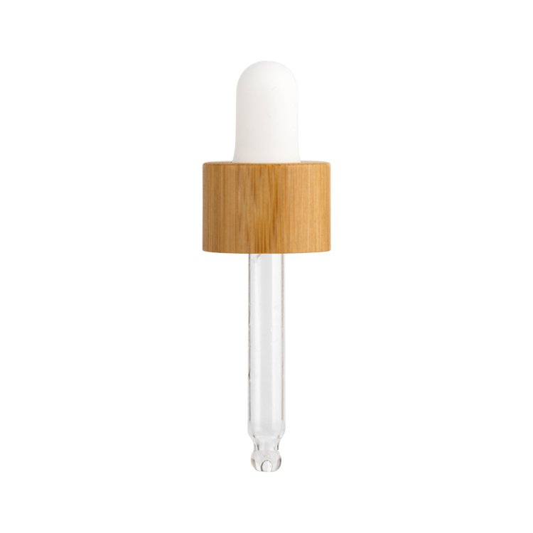 cosmetic oil serum white glass bottle with bamboo dropper 5ml 20ml 30ml 50ml 100ml bamboo dropper bottle with paper box tube