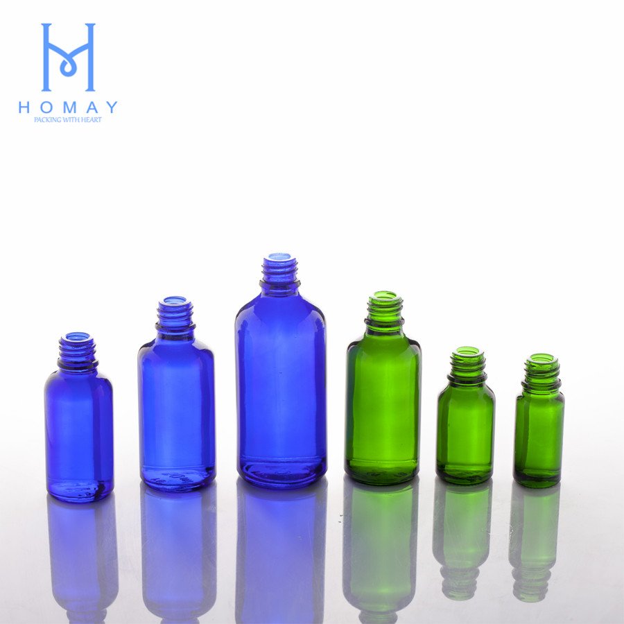 Factory wholesale blue essential oil bottle glass bottle 30 ml dropper bottles