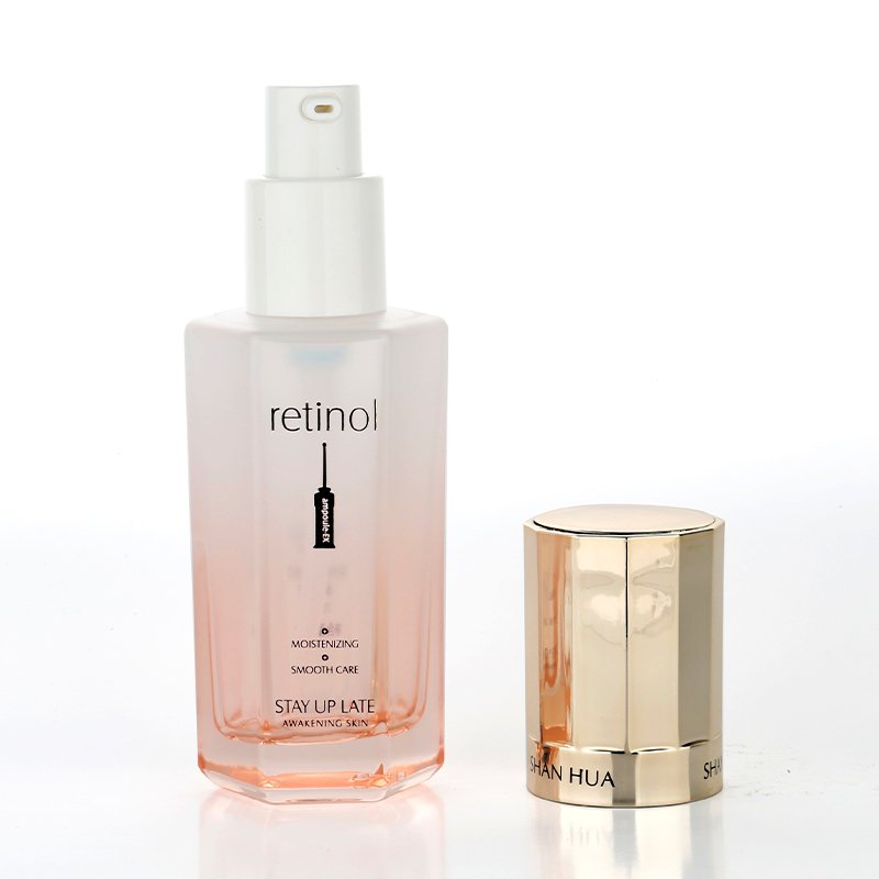 Unique Skincare Bottles Custom Gradient 50g 40ml 100ml 120ml Empty Cream Lotion Container Skin Care Glass Bottle Jar Set