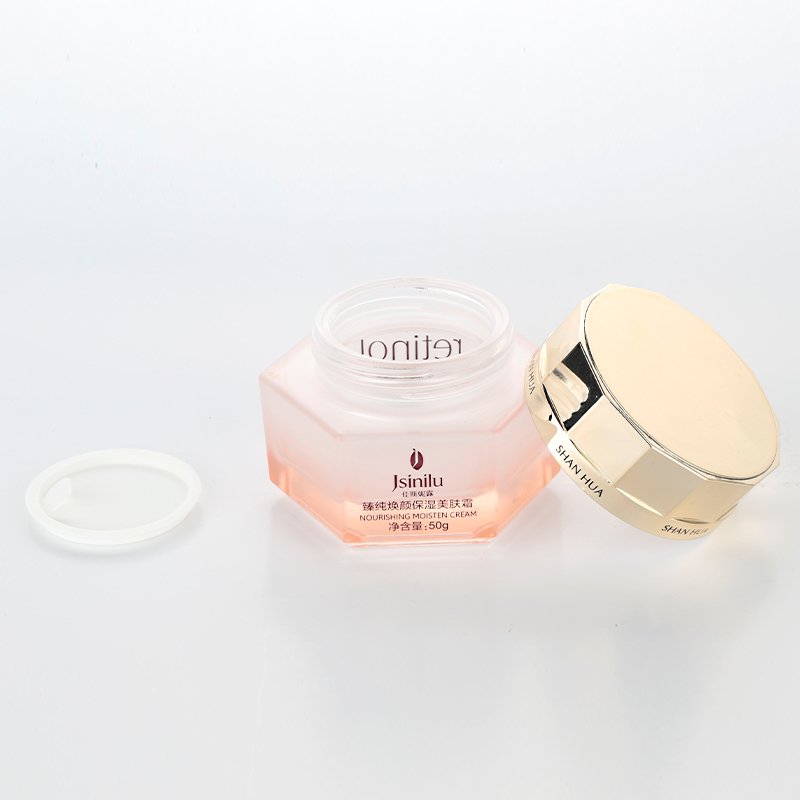Unique Skincare Bottles Custom Gradient 50g 40ml 100ml 120ml Empty Cream Lotion Container Skin Care Glass Bottle Jar Set