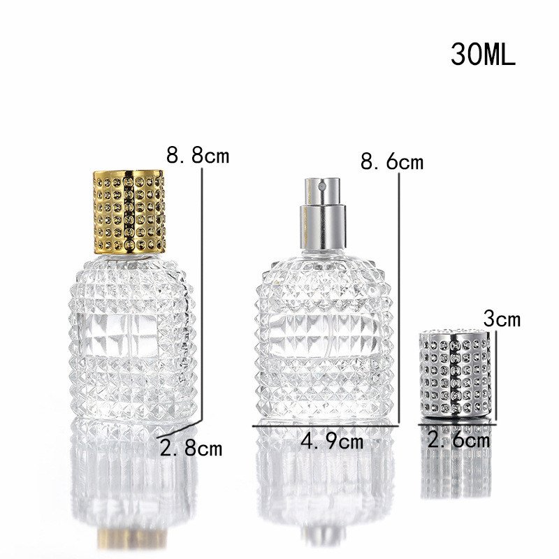 2024 Wholesale OEM Pineapple Bottle 30ml Perfume Empty Glass Perfume Spray Bottles with Gold Sliver Sprayer Cap