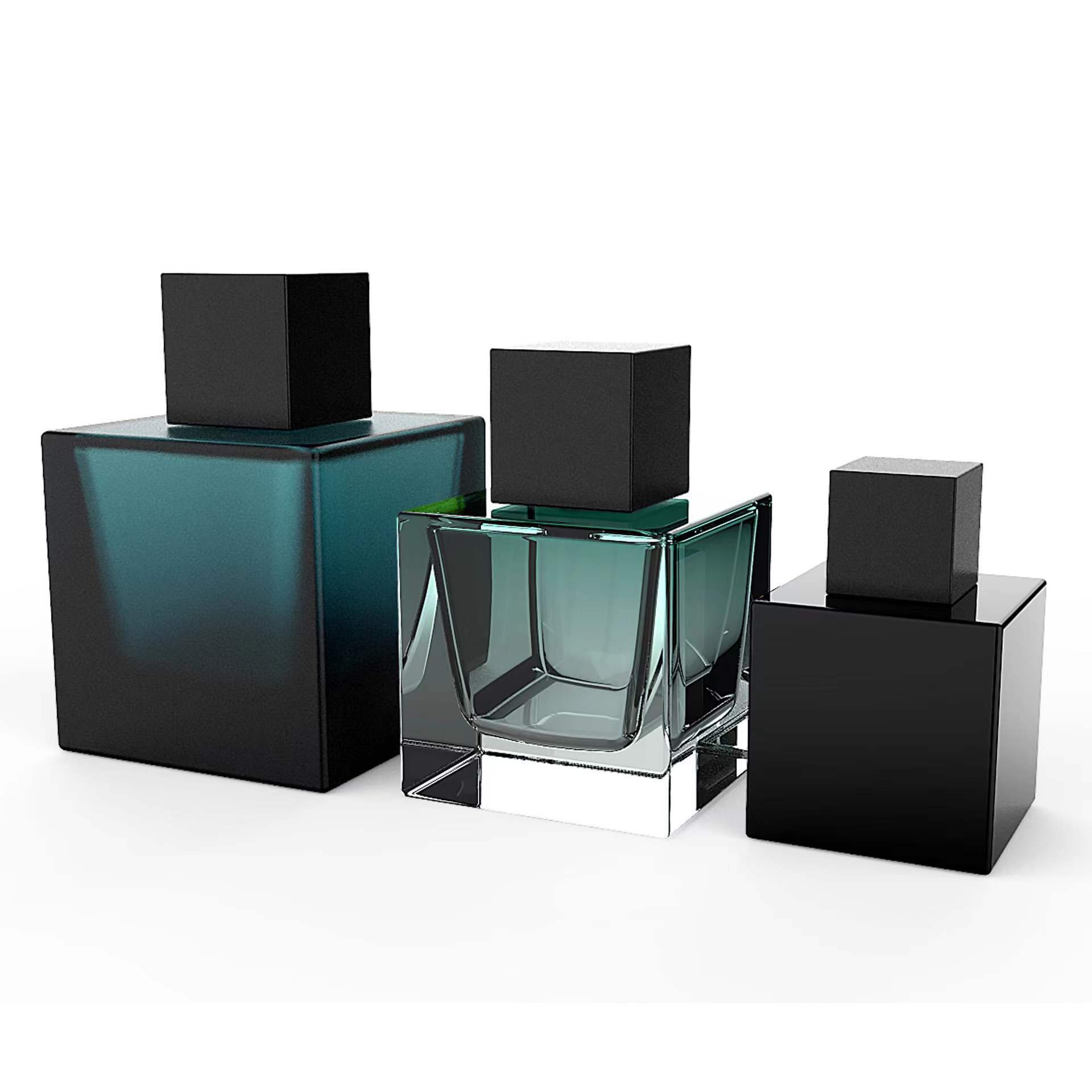Platform Square Empty Glass Bottle New Design Perfumes Bottle With Perfume Bottle Sprayer