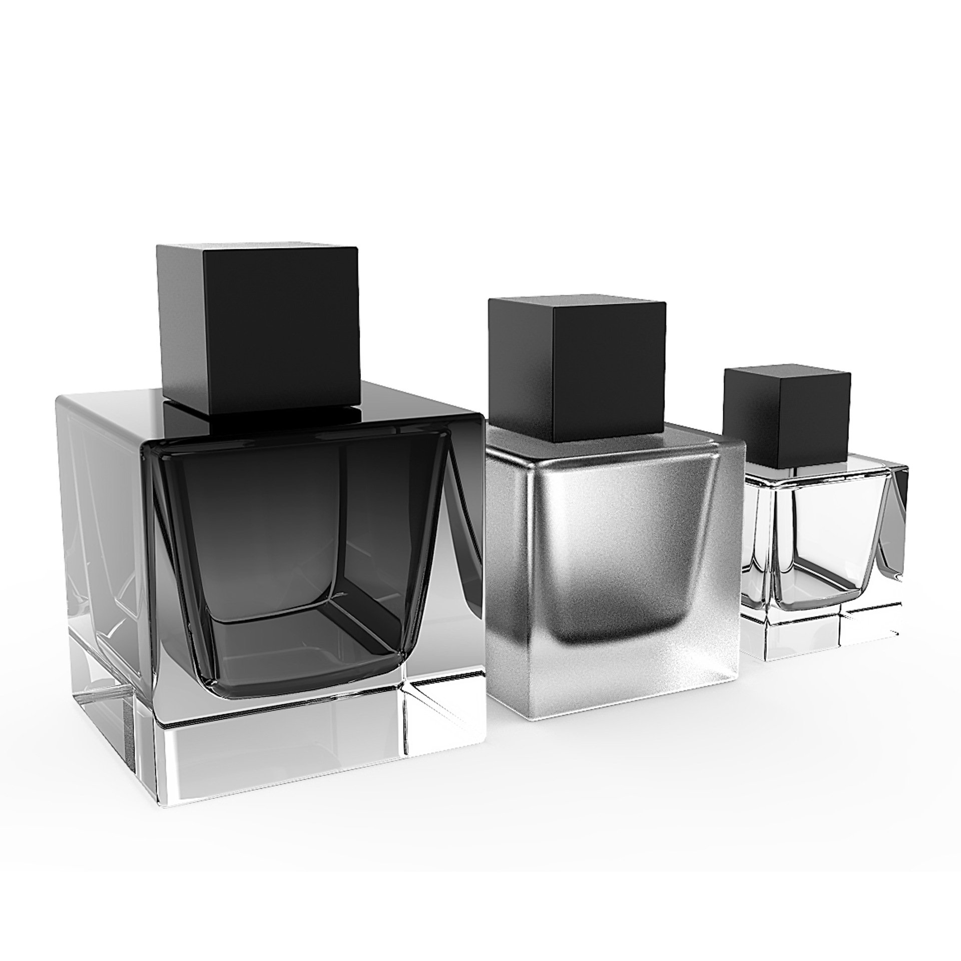 Platform Square Empty Glass Bottle New Design Perfumes Bottle With Perfume Bottle Sprayer