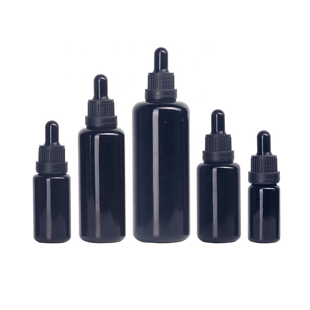 violet Glass bottles 15ml 30ml 50ml 100ml black glass dropper bottle empty essential oil bottles