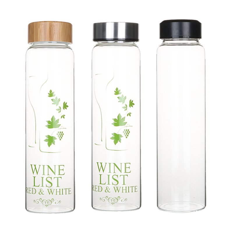 Eco-Friendly High Borosilicate Glass Water Bottle with Silicone Sleeve Reusable and Durable