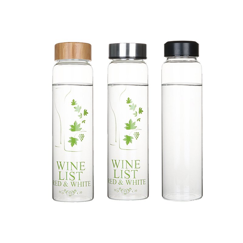 Eco-Friendly High Borosilicate Glass Water Bottle with Silicone Sleeve Reusable and Durable