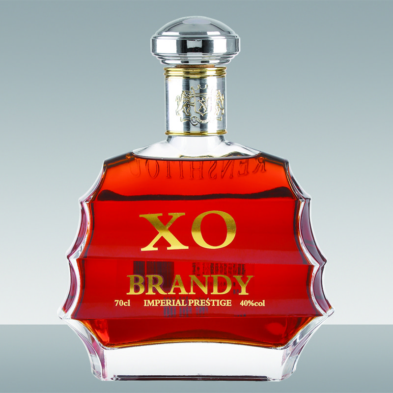 Clear Oblate Shape Glass Bottle For 500ml 750ml Whisky Brandy Liquor Bottle garrafa de licor