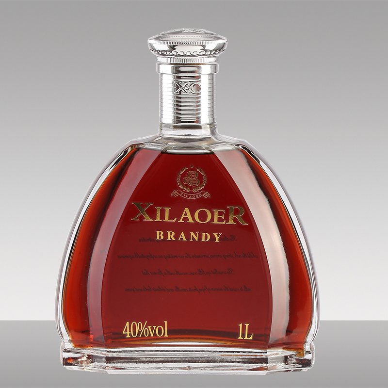 Clear Oblate Shape Glass Bottle For 500ml 750ml Whisky Brandy Liquor Bottle garrafa de licor