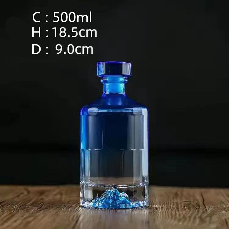 Empty Liquor Spirits Glass Whiskey Bottles 500Ml Fruit Wine Glass Bottle Whiskey Mountain Bottles For Vodka Gin Whiskey