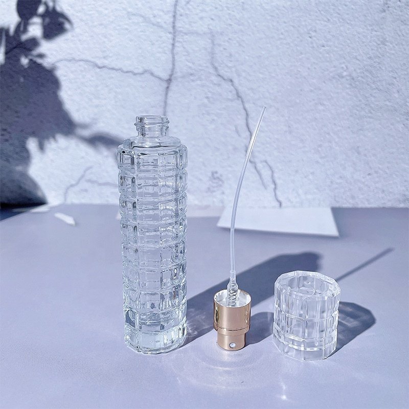 30ml Empty Transparent Perfume Glass Spray Bottle Perfume Container Packaging Tube Shape Glass Perfume Bottle with Sprayer