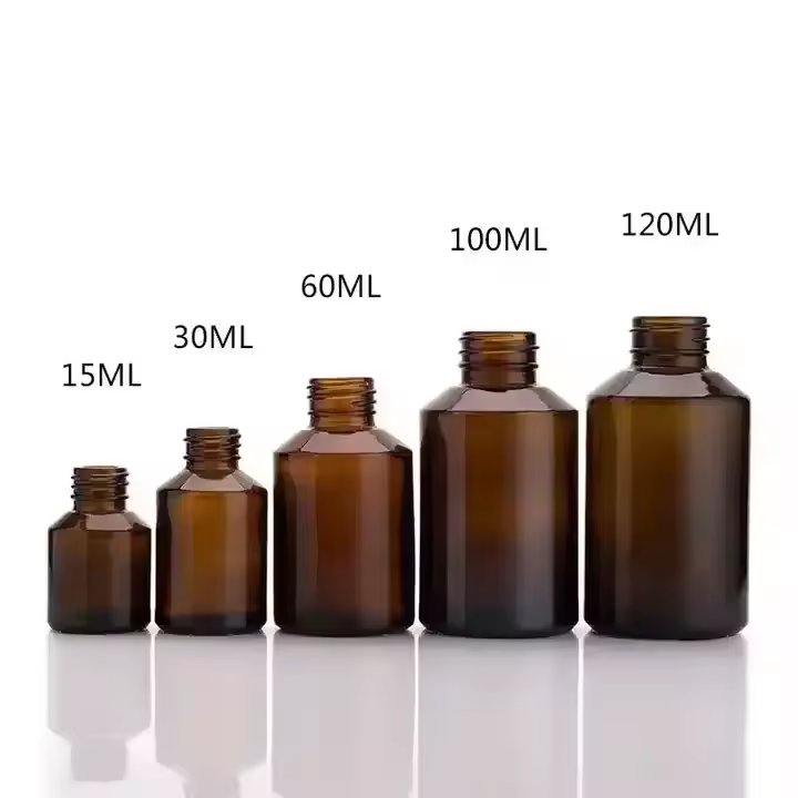 15ml 30ml 60ml 100ml 120ml Slant Shoulder Amber With Aluminum Atomizer Mist Spray Cap Cosmetic Glass Bottles For Perfume Package