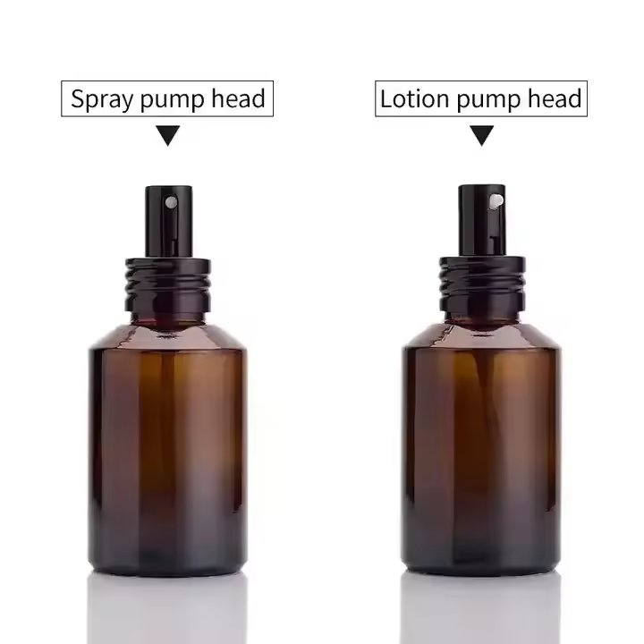 15ml 30ml 60ml 100ml 120ml Slant Shoulder Amber With Aluminum Atomizer Mist Spray Cap Cosmetic Glass Bottles For Perfume Package