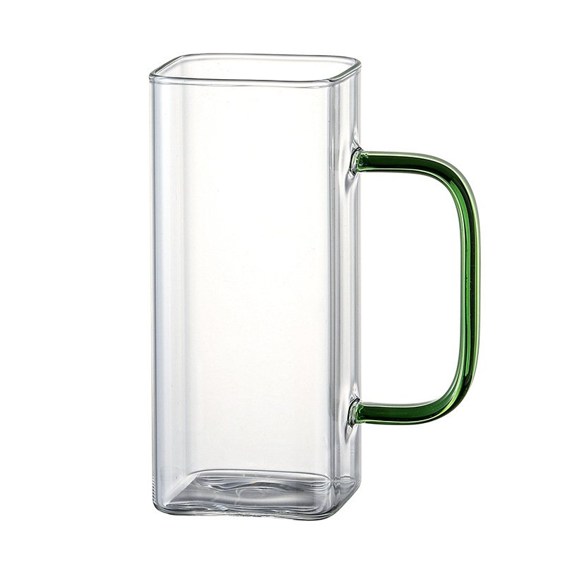 borosilicate glass square mugs water bottle glass custom logo for juice tea milk cups
