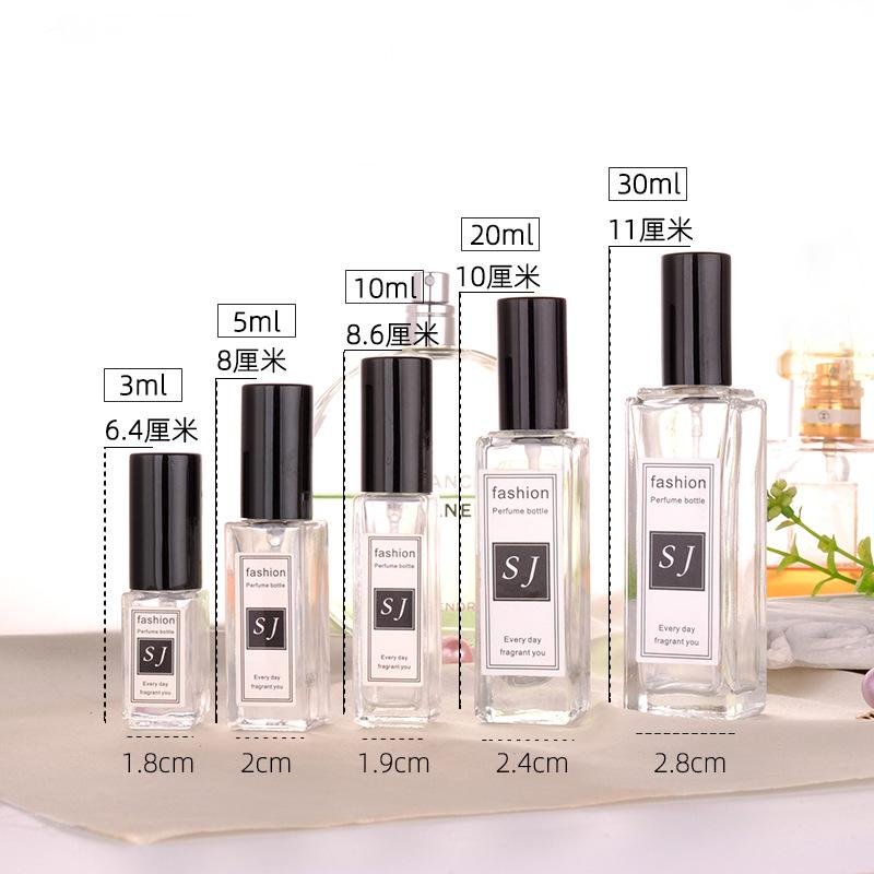 50ml 100ml Elegant Square Oil Perfume Decant Bottle For Customize Travel Empty Perfume Glass Spray Bottle With Box Packaging