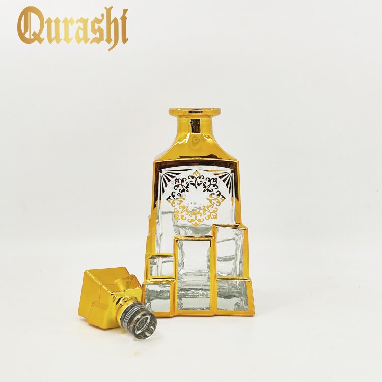 Custom Unique 200ml Electroplating Glass Bottle For Liquid Packaging