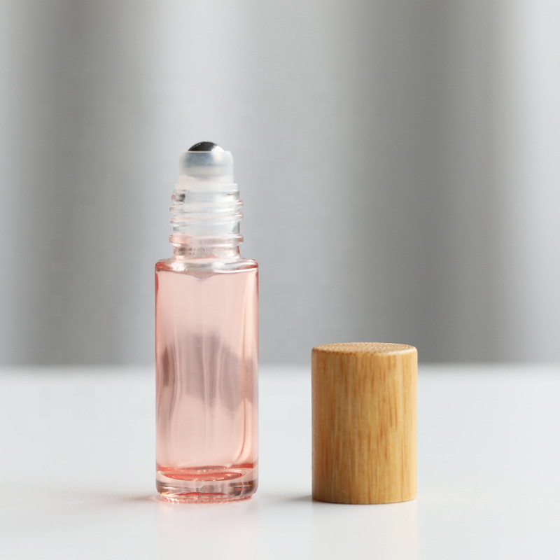 10ml Glass Roll On Bottle with Bamboo Lid for Essential Oils Creative Eco-friendly Refillable Perfume Bottles