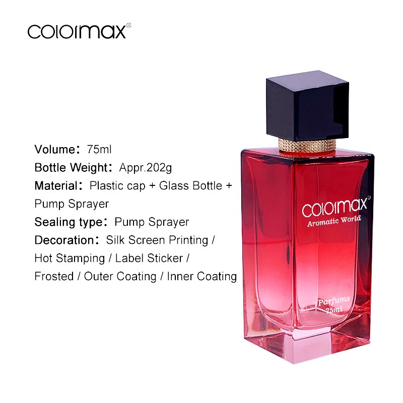 Free Sample Popular 75ml Glass Bottle Spray for Empty Perfume Bottles with Pump Spray Cap