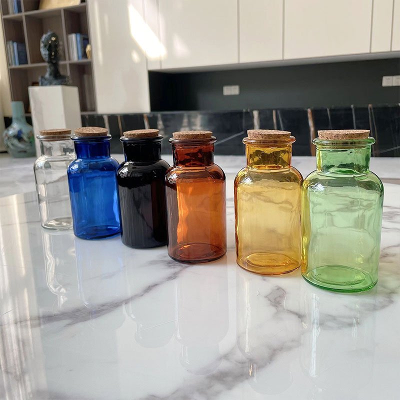 Empty House Fragrance Diffuser Bottle 250ml amber clear green pink grey black white diffuser oil glass bottle bath salt jar