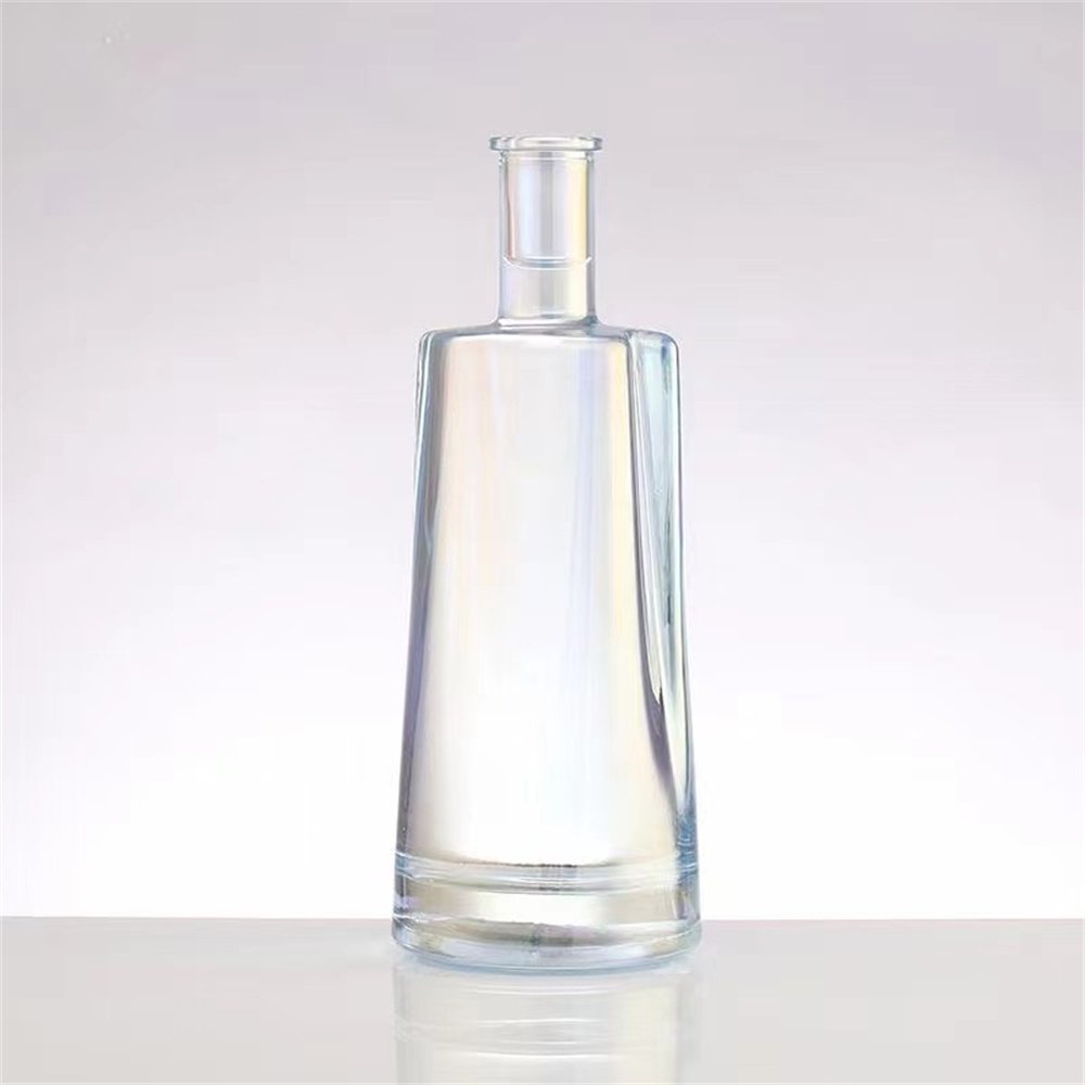 Custom Design Clear Whiskey Liquor Brandy Vodka Wine Ground Glass Bottle