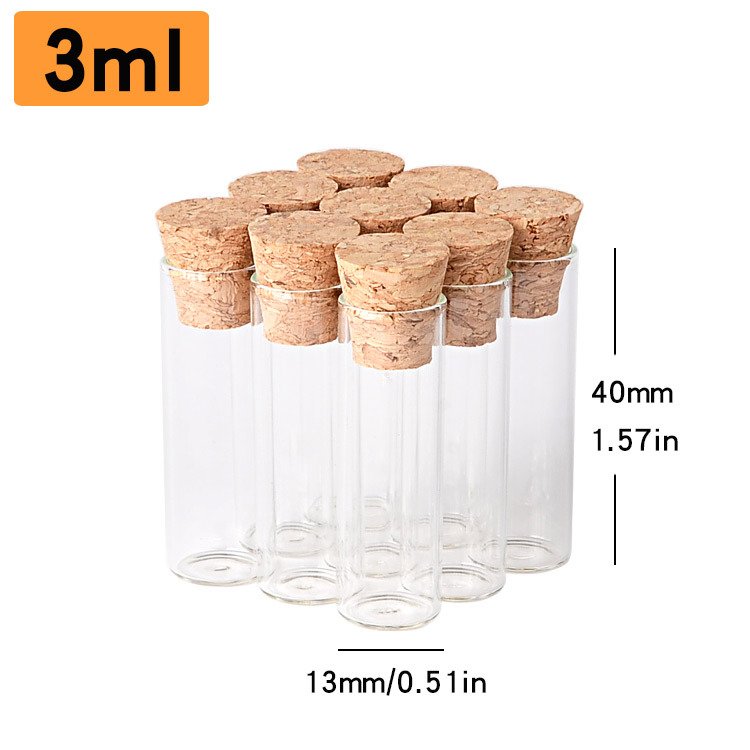 Mini Glass Essential Oil Bottle With Cork Top 2ml 3ml 5ml 7ml 8ml