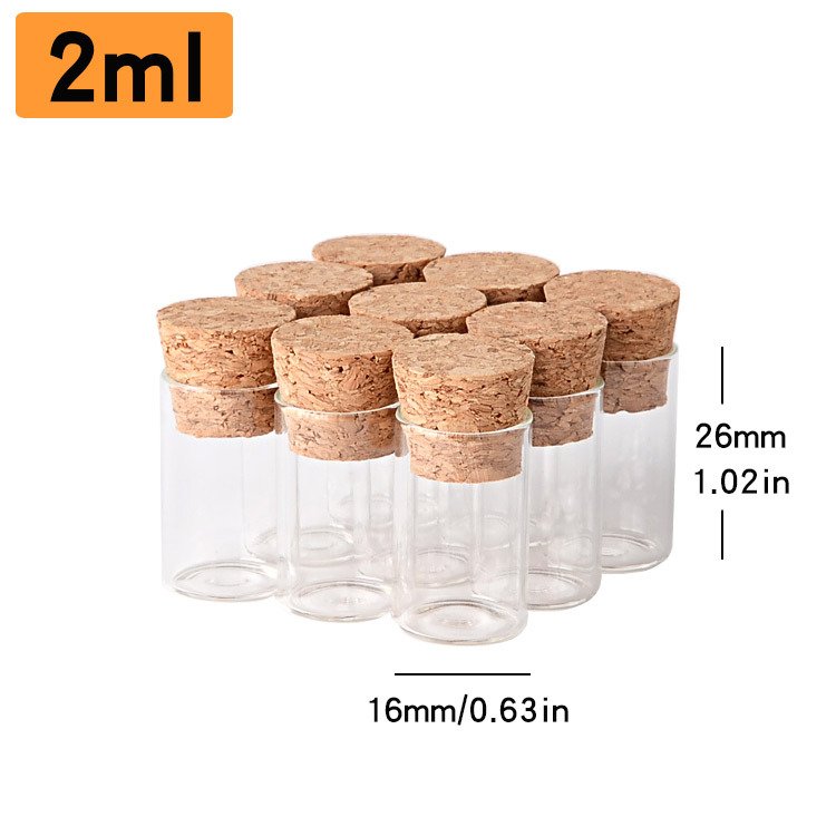 Mini Glass Essential Oil Bottle With Cork Top 2ml 3ml 5ml 7ml 8ml