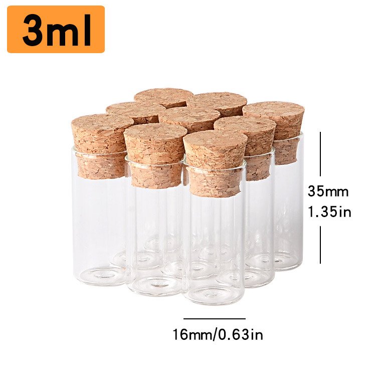 Mini Glass Essential Oil Bottle With Cork Top 2ml 3ml 5ml 7ml 8ml