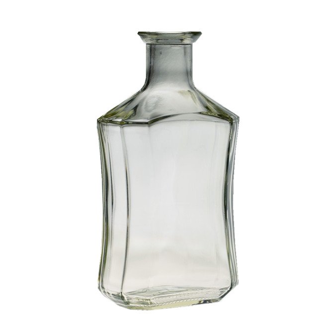 Flexible Order 200ml 375ml 500ml Empty Glass Bottles Flat Gin Rum Whiskey Brandy Tequila Glass Bottle with Crystal Cork