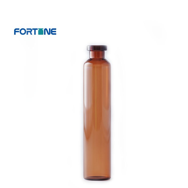 Amber Empty Glass Bottles Aluminium Gold Cap 0.5ml Glass Vial
