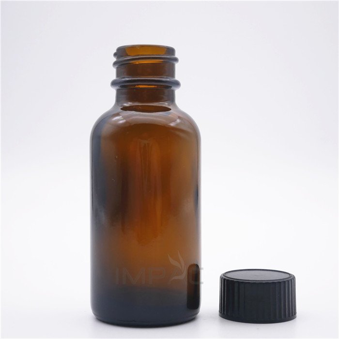 30ml amber empty perfume oil glass bottle with screw cap customization