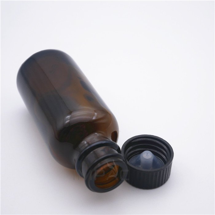 30ml amber empty perfume oil glass bottle with screw cap customization