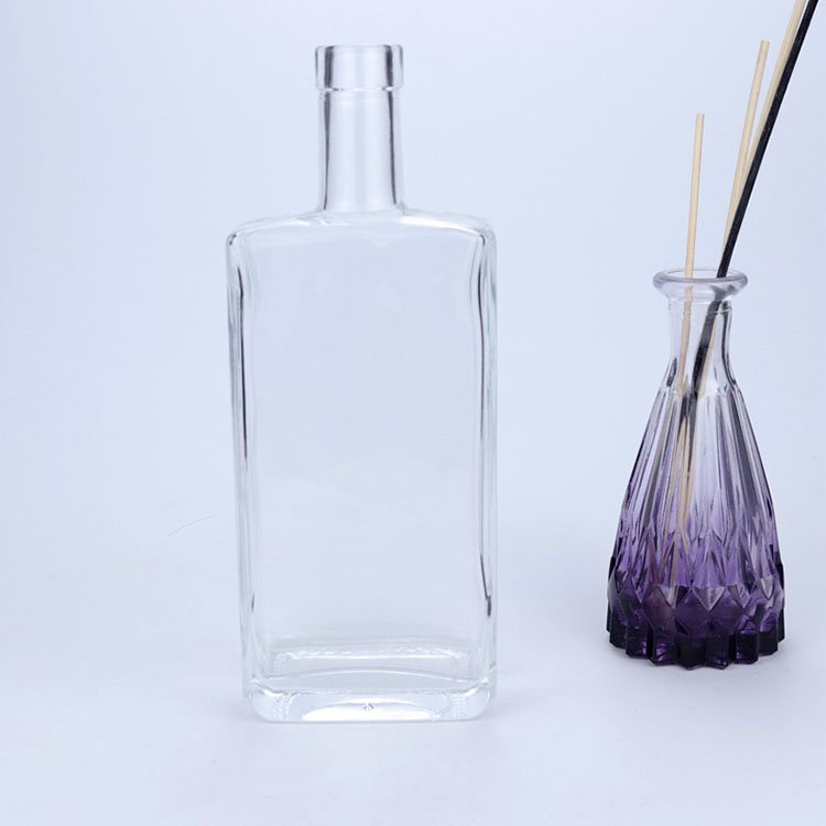 Hotsale empty rectangle glass bottles for liquor 500ml