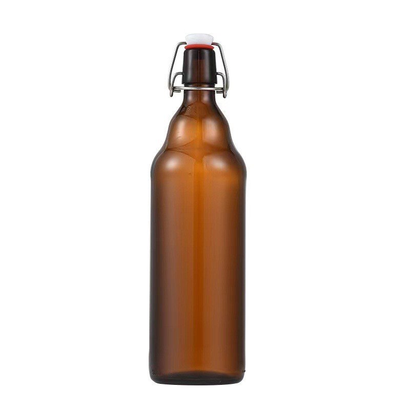 Factory Wholesale Large Stock Beer Bottle Amber Round Empty 250ml 330ml 500ml 650ml Beer Bottle Glass Water With Lid