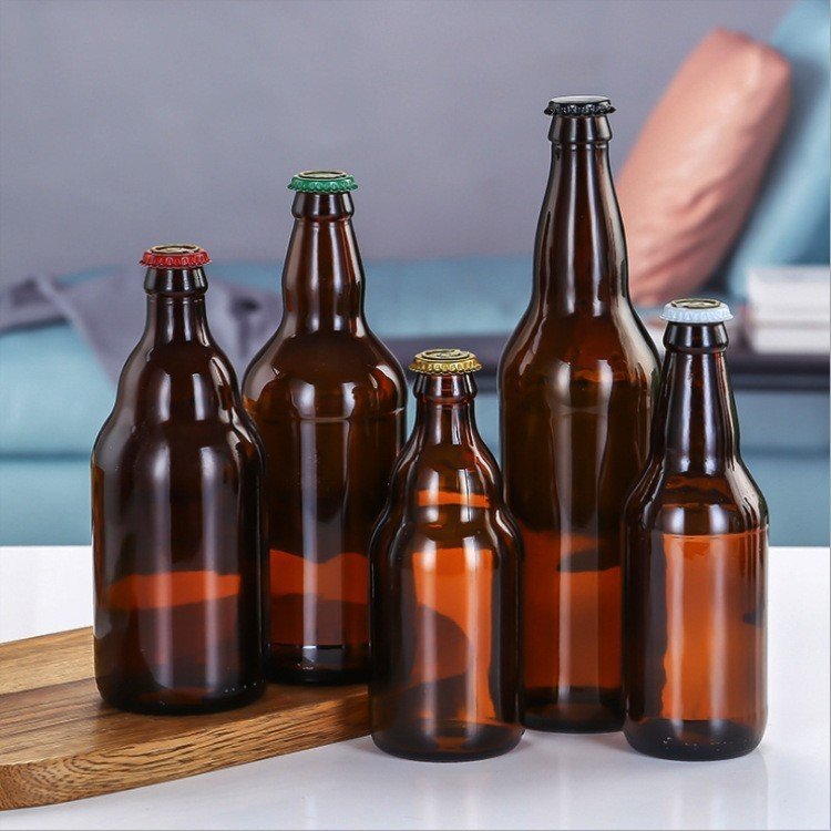 Factory Wholesale Large Stock Beer Bottle Amber Round Empty 250ml 330ml 500ml 650ml Beer Bottle Glass Water With Lid