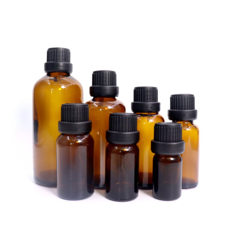 Factory Direct Stock Round UV Resistant 5ml-100ml Amber Glass Dropper Lotion Bottles for Essential Oil