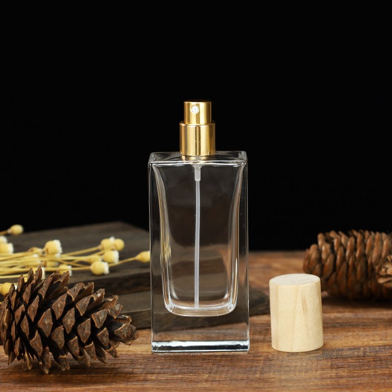 Wholesale hot selling 30ml 50ml 100ml empty Custom Logo rectangle glass perfume packing bottles With Box