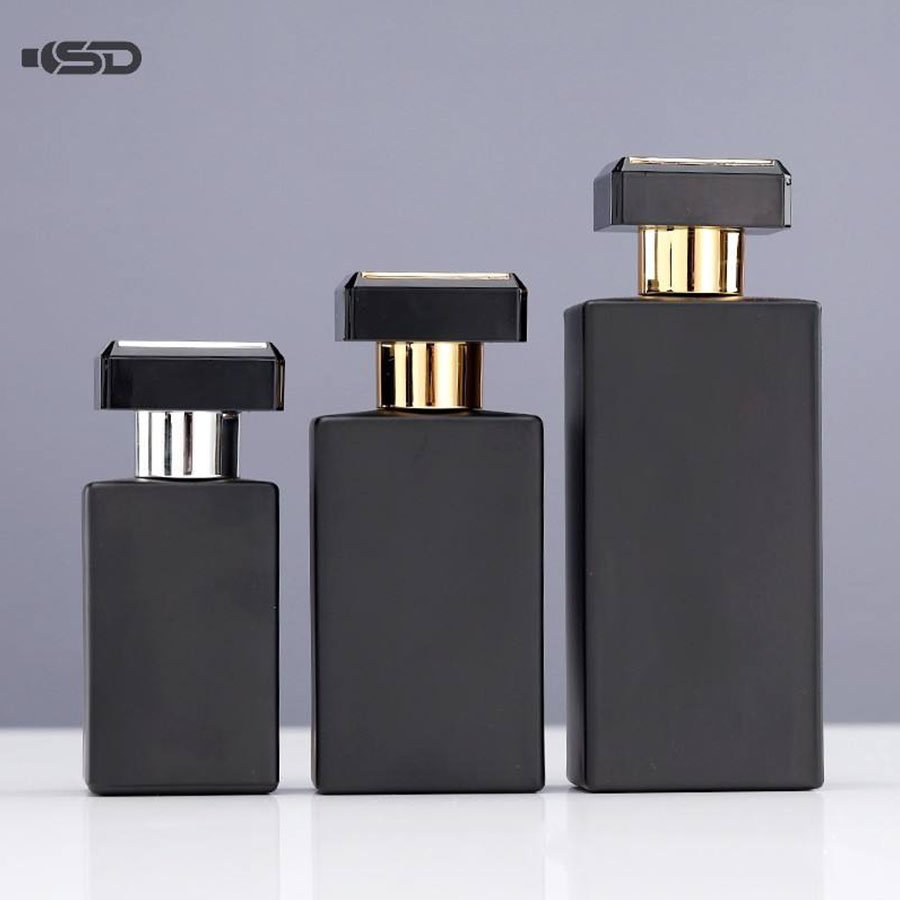 30ml 50ml 100ml Luxury Perfume Bottle Empty Heavy Glass Perfume Bottle Black Matte Custom Cologne Bottles