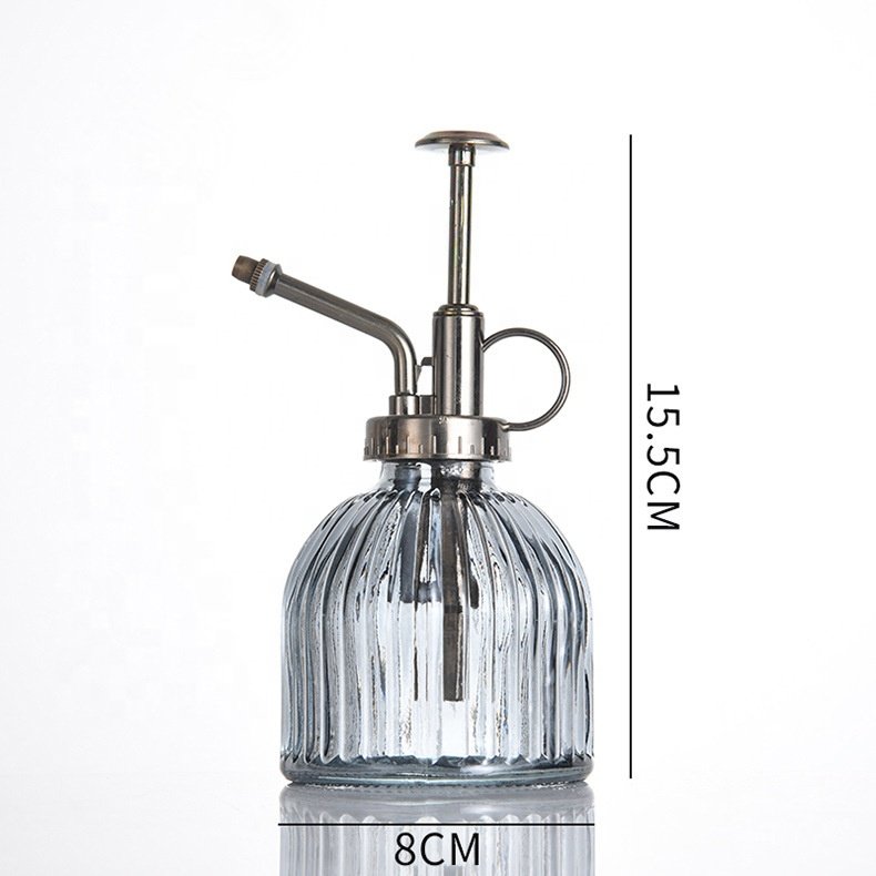 250ml Vintage Style Decorative Glass Water Spray Bottle with Bronze Pump