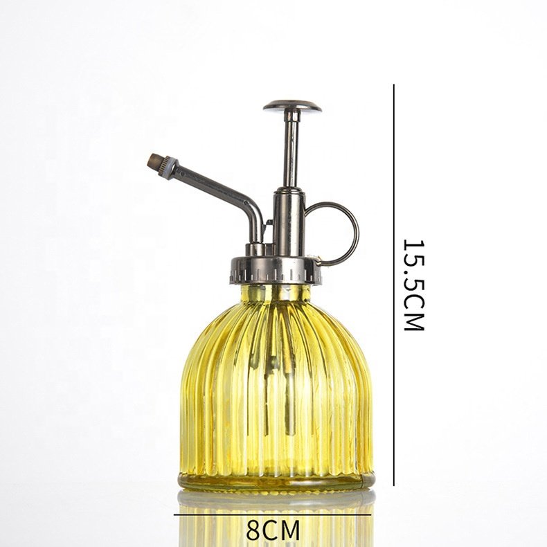 250ml Vintage Style Decorative Glass Water Spray Bottle with Bronze Pump