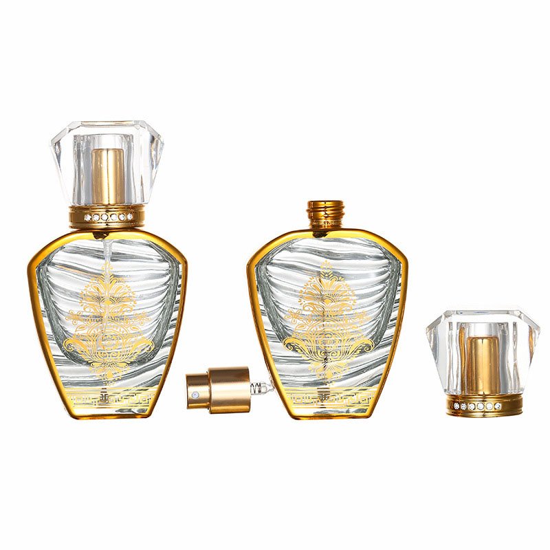 Fragrance Refillable Perfume Bottle 30ml Electroplating Gold Glass Thick Bottom Empty 30 ml Luxury Perfumes Bottle Sub-bottling