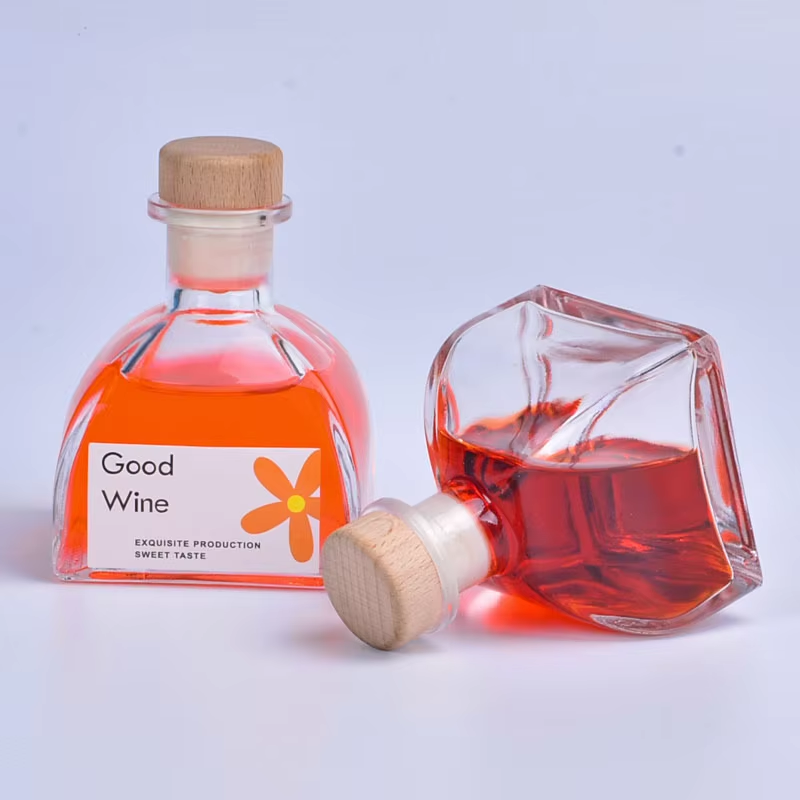 Luxury Customized Square XO Brandy 50ml 100ml 220ml Clear Frosted Wine Liquor Glass Bottle With Screw Cap Cork