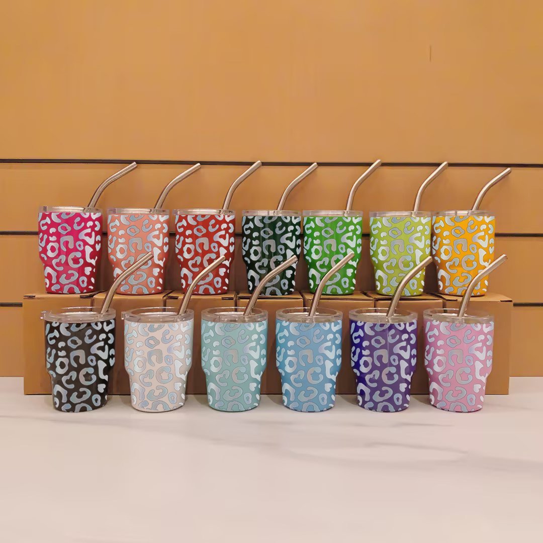 2024 double wall sublimation 2oz 3oz shot tumbler cup stainless steel tumbler metal mini 2oz shot glass tumbler with straw lid