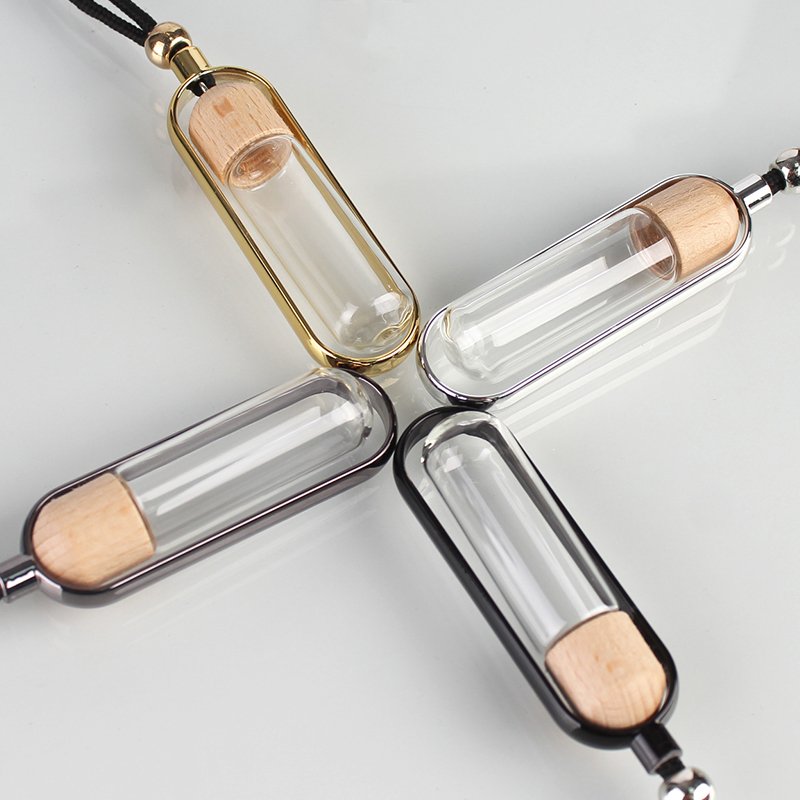 Wholesale 10ml Diffuser Bottles empty glassbottle hanging bottle perfume bottle with wooden cap in stock
