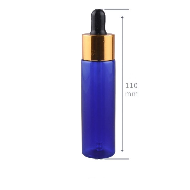 Factory price Blue green amber white transparent round 30ML essential oil plastic dropper bottle