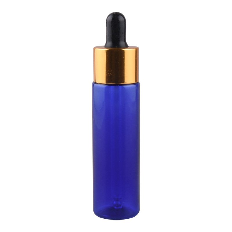 Factory price Blue green amber white transparent round 30ML essential oil plastic dropper bottle