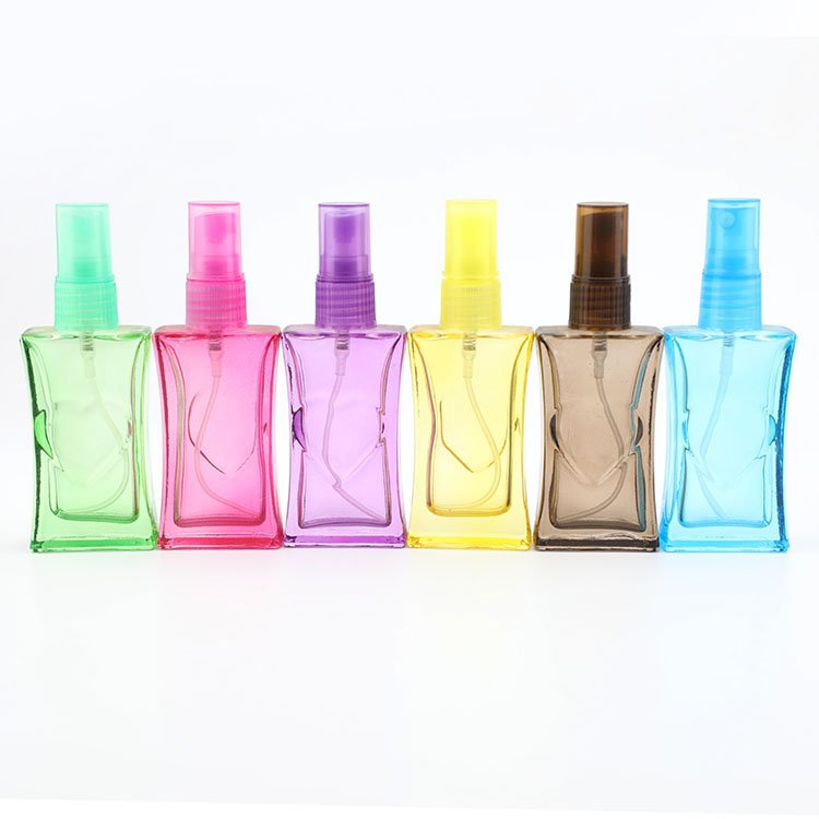 Unique Emtpy Refillable 30ml Glass Perfume Bottles Screw Neck Square Bottle Glass Perfume Bottle with box