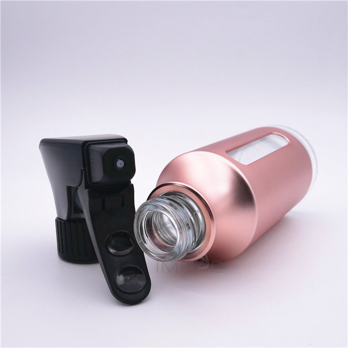 visible window luxury body olive oil dispenser spray glass bottle with UV coating 180ml